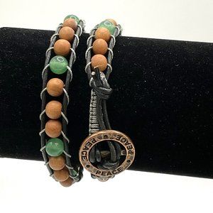 Beaded Leather Wrap Bracelet